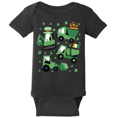 St Patrick's Day Construction Baby Bodysuit