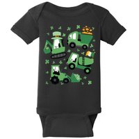 St Patrick's Day Construction Baby Bodysuit
