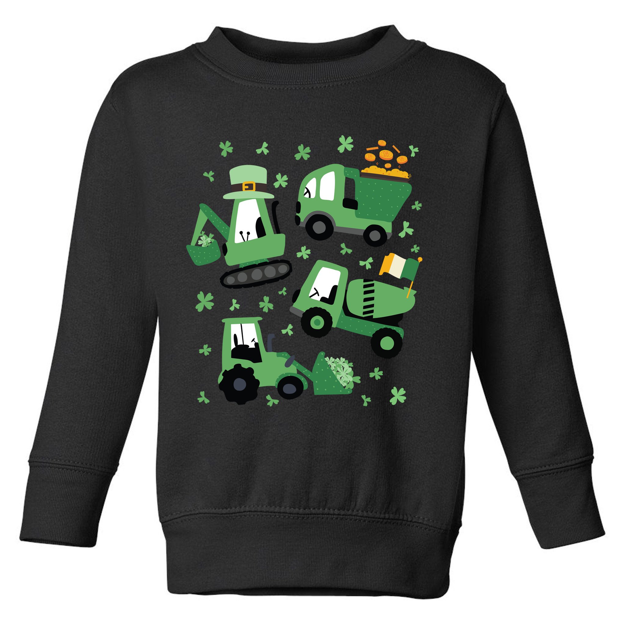 St Patrick's Day Construction Toddler Sweatshirt