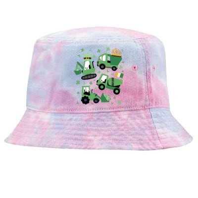 St Patrick's Day Construction Tie-Dyed Bucket Hat