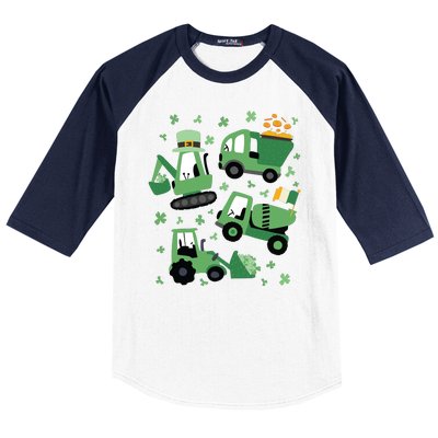 St Patrick's Day Construction Baseball Sleeve Shirt