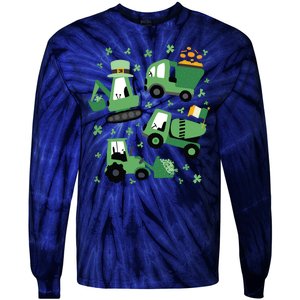 St Patrick's Day Construction Tie-Dye Long Sleeve Shirt