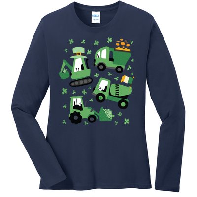 St Patrick's Day Construction Ladies Long Sleeve Shirt