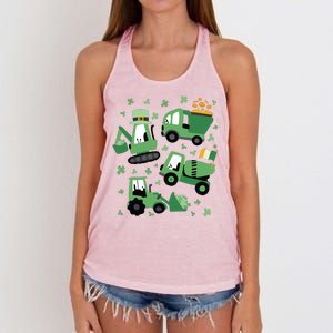 St Patrick's Day Construction Women's Knotted Racerback Tank