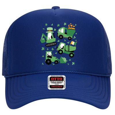 St Patrick's Day Construction High Crown Mesh Back Trucker Hat