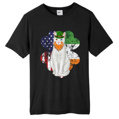 St Patricks Day Irish American Flag Khao Ee Cat Gift Tall Fusion ChromaSoft Performance T-Shirt