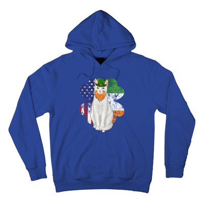 St Patricks Day Irish American Flag Khao Ee Cat Gift Hoodie