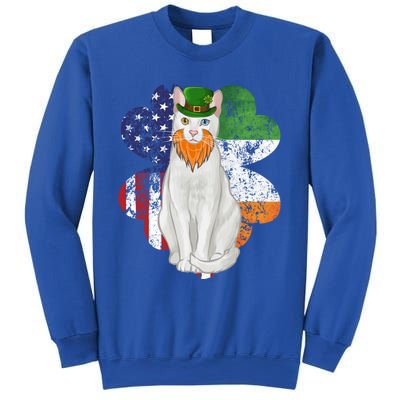 St Patricks Day Irish American Flag Khao Ee Cat Gift Sweatshirt