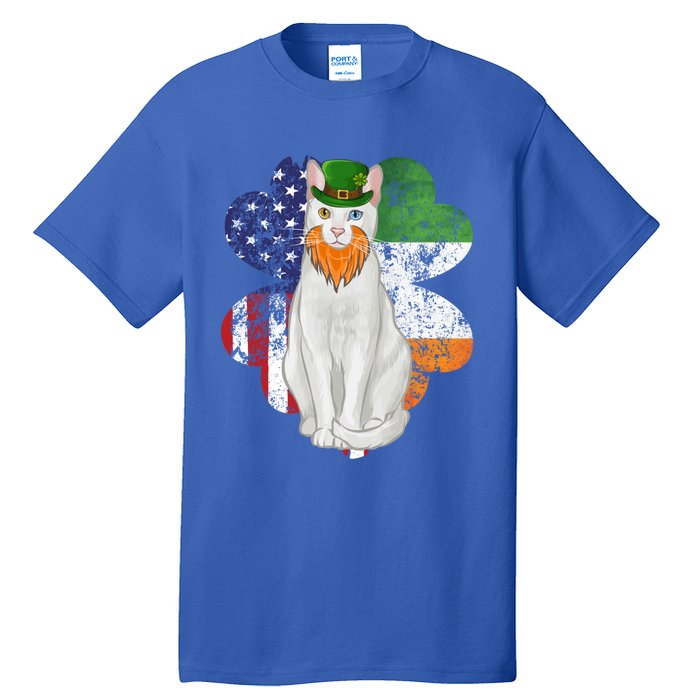 St Patricks Day Irish American Flag Khao Ee Cat Gift Tall T-Shirt