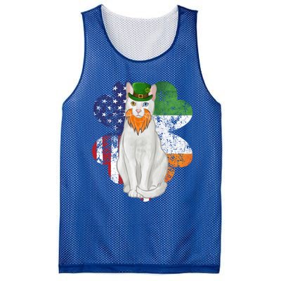 St Patricks Day Irish American Flag Khao Ee Cat Gift Mesh Reversible Basketball Jersey Tank