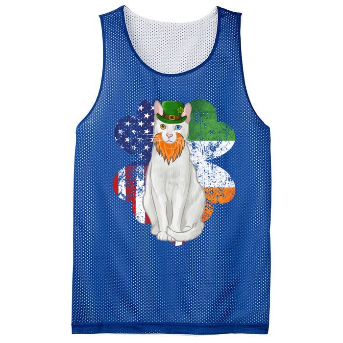 St Patricks Day Irish American Flag Khao Ee Cat Gift Mesh Reversible Basketball Jersey Tank