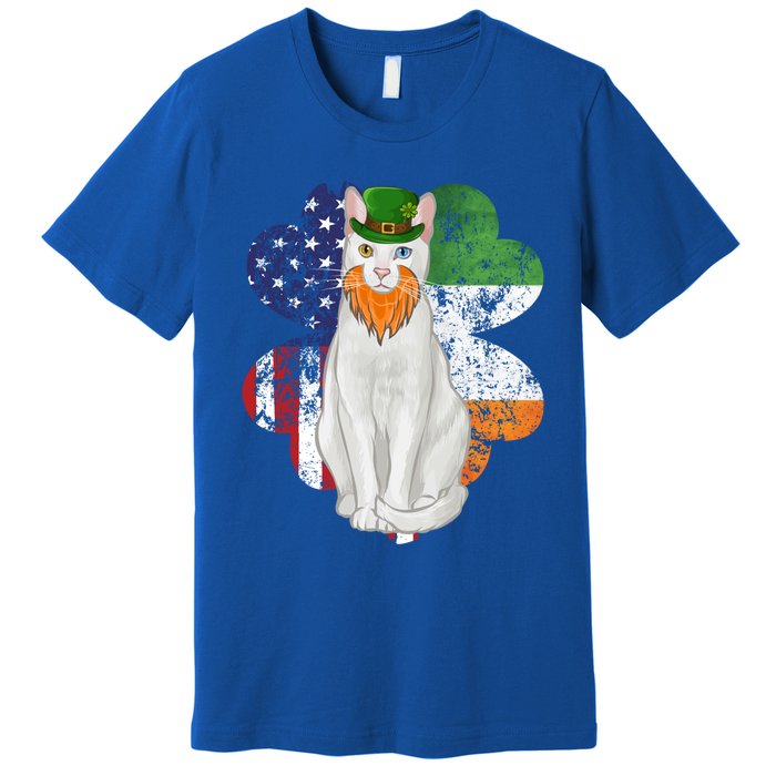 St Patricks Day Irish American Flag Khao Ee Cat Gift Premium T-Shirt