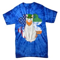 St Patricks Day Irish American Flag Khao Ee Cat Gift Tie-Dye T-Shirt