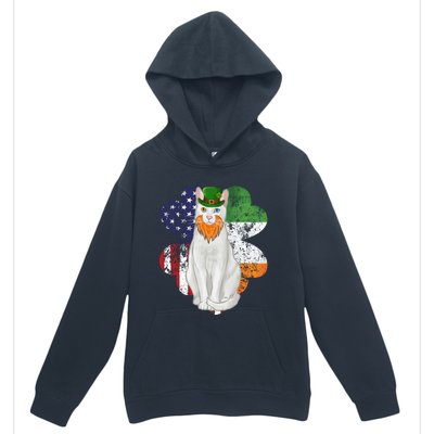 St Patricks Day Irish American Flag Khao Ee Cat Gift Urban Pullover Hoodie