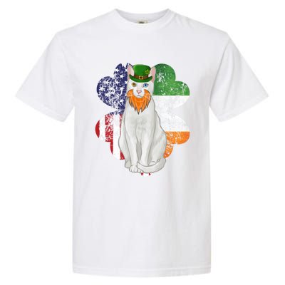 St Patricks Day Irish American Flag Khao Ee Cat Gift Garment-Dyed Heavyweight T-Shirt