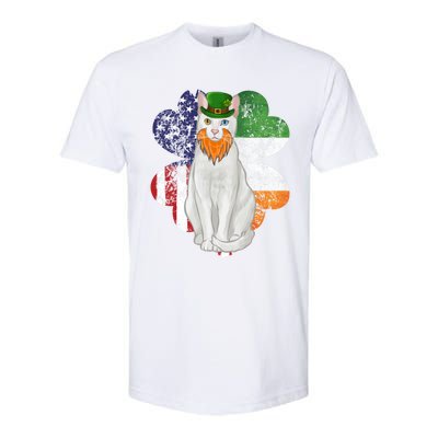 St Patricks Day Irish American Flag Khao Ee Cat Gift Softstyle CVC T-Shirt