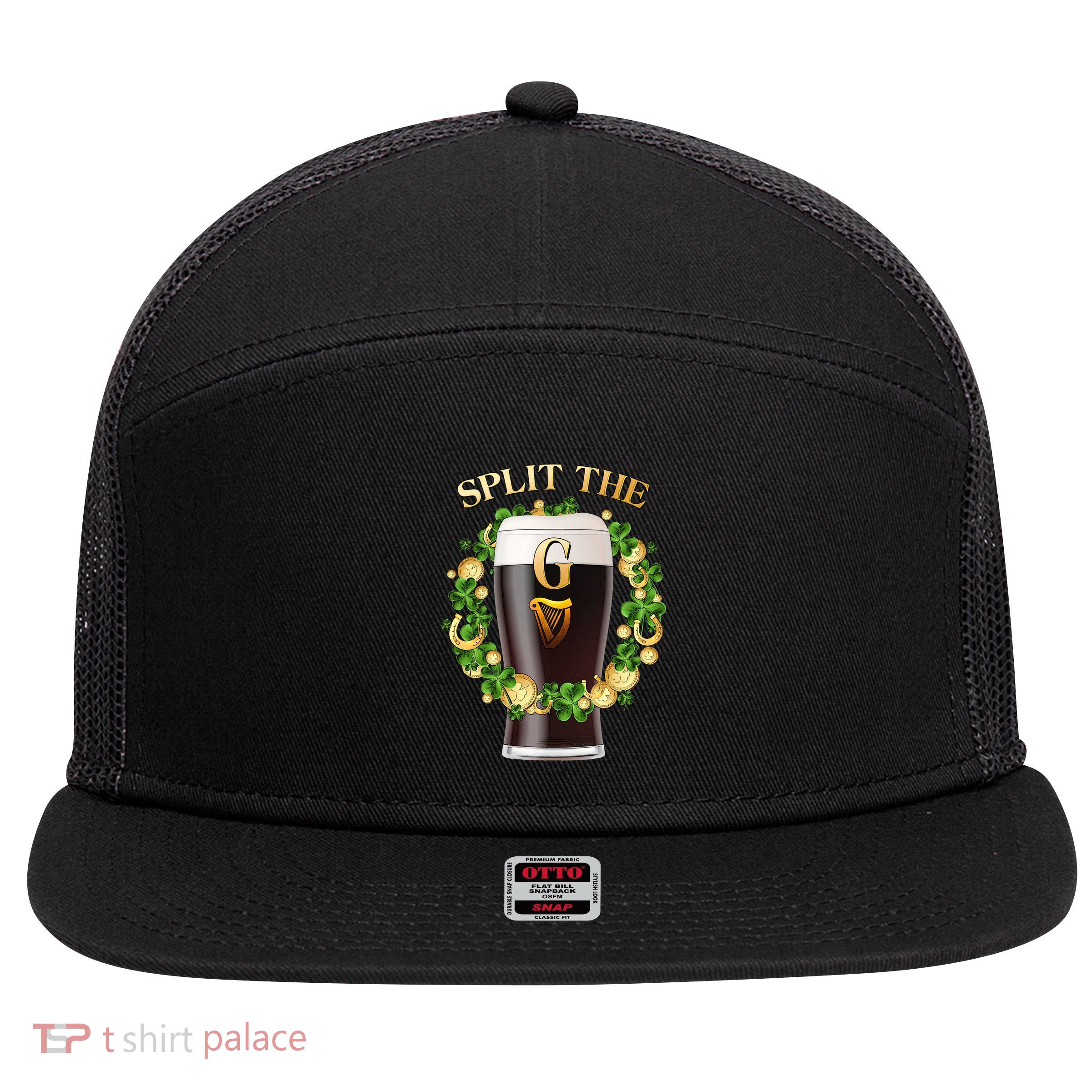 St Patricks Day Split the G Beer Lover 7 Panel Mesh Trucker Snapback Hat
