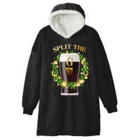 St Patricks Day Split the G Beer Lover Hooded Wearable Blanket