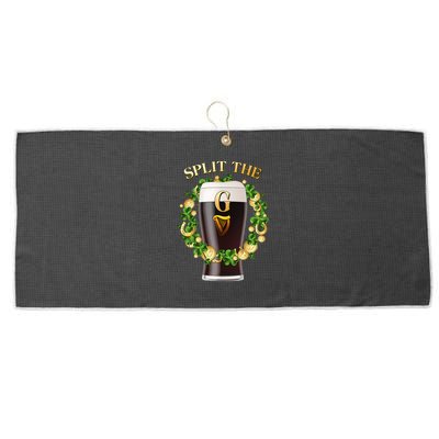 St Patricks Day Split the G Beer Lover Large Microfiber Waffle Golf Towel