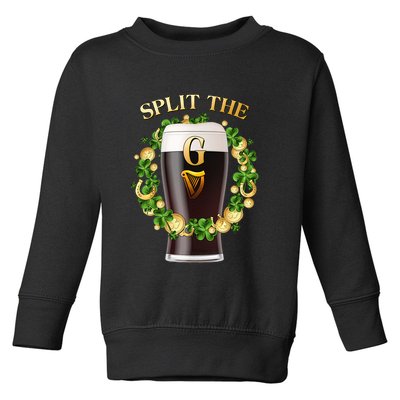 St Patricks Day Split the G Beer Lover Toddler Sweatshirt