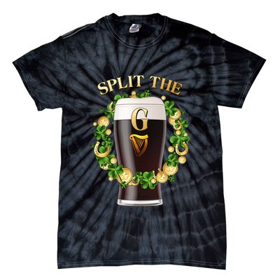 St Patricks Day Split the G Beer Lover Tie-Dye T-Shirt