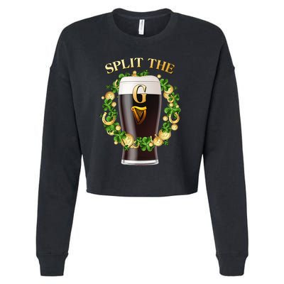St Patricks Day Split the G Beer Lover Cropped Pullover Crew