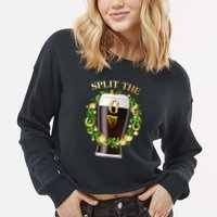 St Patricks Day Split the G Beer Lover Cropped Pullover Crew