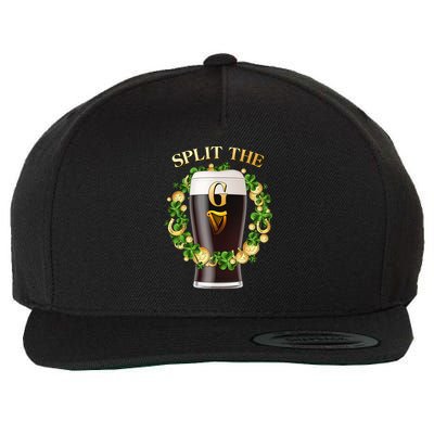 St Patricks Day Split the G Beer Lover Wool Snapback Cap