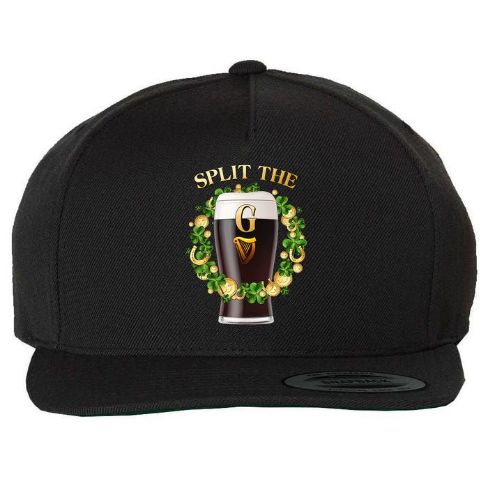 St Patricks Day Split the G Beer Lover Wool Snapback Cap