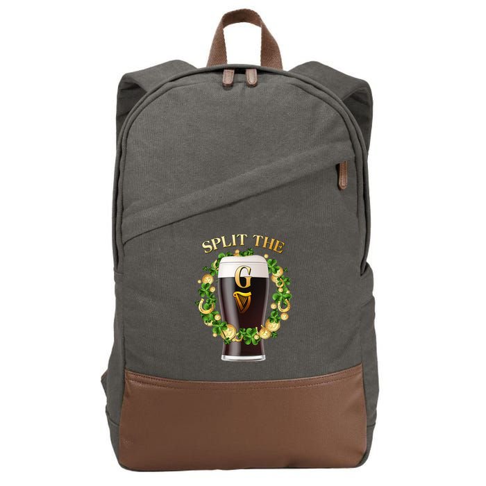 St Patricks Day Split the G Beer Lover Cotton Canvas Backpack