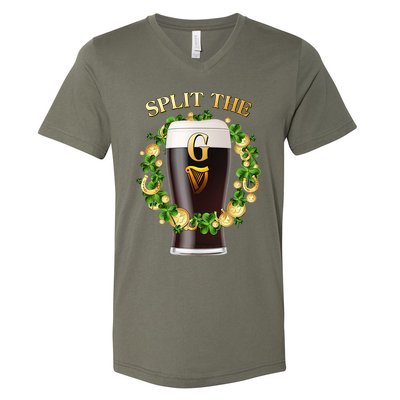 St Patricks Day Split the G Beer Lover V-Neck T-Shirt