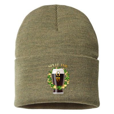 St Patricks Day Split the G Beer Lover Sustainable Knit Beanie