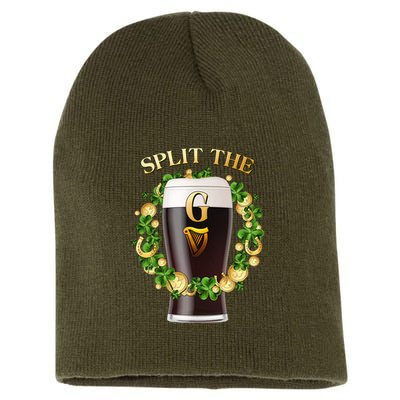 St Patricks Day Split the G Beer Lover Short Acrylic Beanie