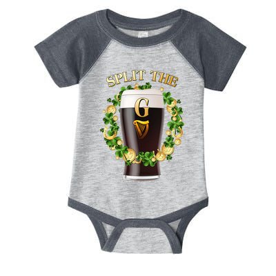 St Patricks Day Split the G Beer Lover Infant Baby Jersey Bodysuit