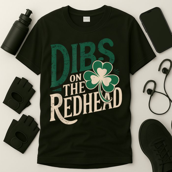 St Patricks Day Irish Shamrock Dibs On The Redhead T-Shirt
