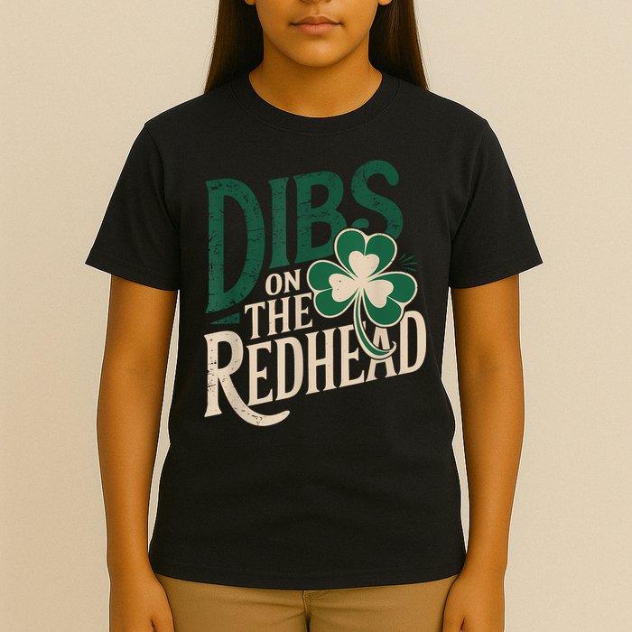 St Patricks Day Irish Shamrock Dibs On The Redhead T-Shirt