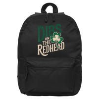 St Patricks Day Irish Shamrock Dibs On The Redhead 16 in Basic Backpack
