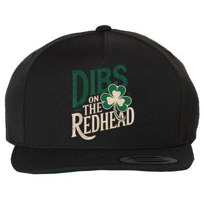 St Patricks Day Irish Shamrock Dibs On The Redhead Wool Snapback Cap