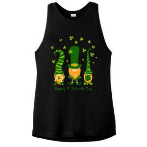 Saint Patrick's Day,3 Gnomes Bring Luck Clover, Horseshoe Ladies PosiCharge Tri-Blend Wicking Tank