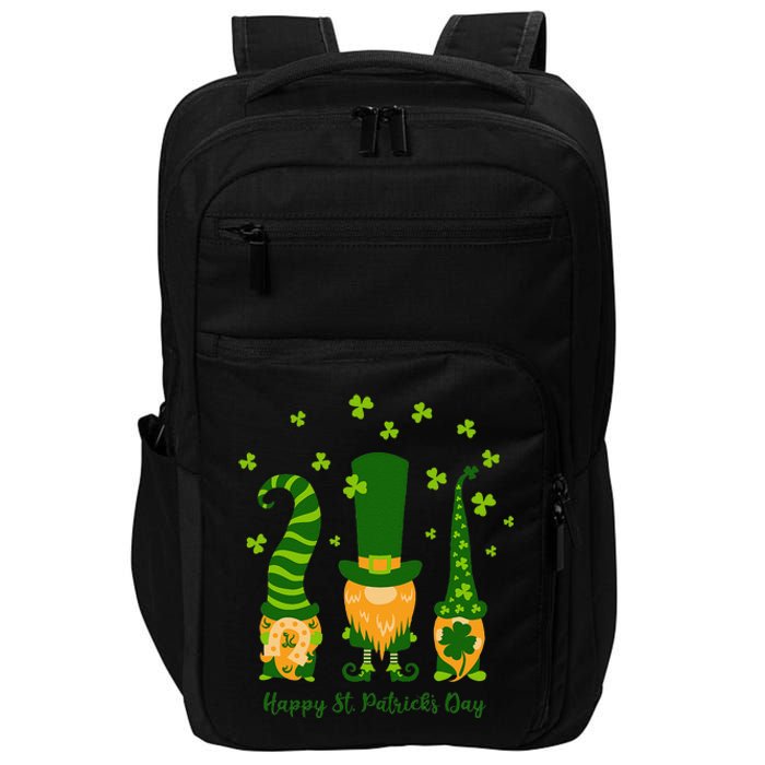 Saint Patrick's Day,3 Gnomes Bring Luck Clover, Horseshoe Impact Tech Backpack