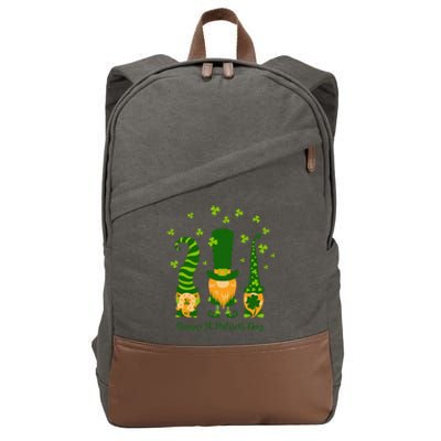 Saint Patrick's Day,3 Gnomes Bring Luck Clover, Horseshoe Cotton Canvas Backpack