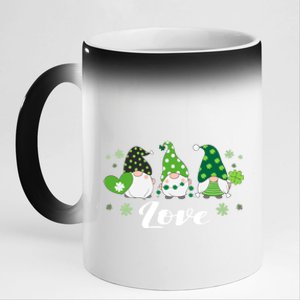 St Patricks Day Green Gnomes Love Irish Cool Gift 11oz Black Color Changing Mug