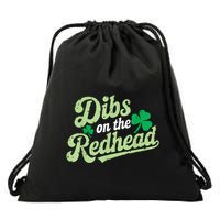 St Patricks Day Dibs On The Redhead Irish Drawstring Bag