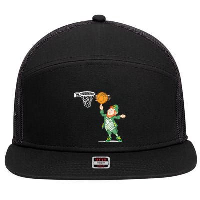 St PatrickS Day Skeleton Leprechaun Basketball 7 Panel Mesh Trucker Snapback Hat