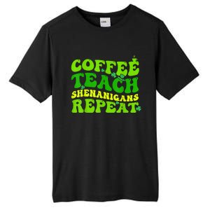 St Patricks Day Coffee Teach Shenanigans Repeat Teacher Tall Fusion ChromaSoft Performance T-Shirt