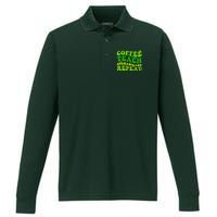 St Patricks Day Coffee Teach Shenanigans Repeat Teacher Performance Long Sleeve Polo