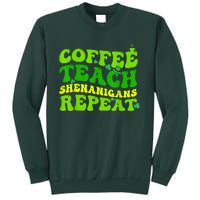 St Patricks Day Coffee Teach Shenanigans Repeat Teacher Sweatshirt