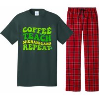 St Patricks Day Coffee Teach Shenanigans Repeat Teacher Pajama Set