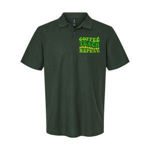 St Patricks Day Coffee Teach Shenanigans Repeat Teacher Softstyle Adult Sport Polo