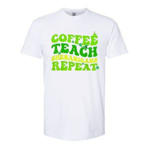 St Patricks Day Coffee Teach Shenanigans Repeat Teacher Softstyle CVC T-Shirt